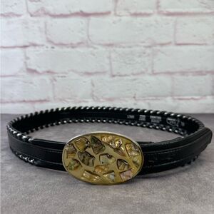 Frontier Series 1385 Belt With Buckle Size 38 Made In USA Steel Hand Laced